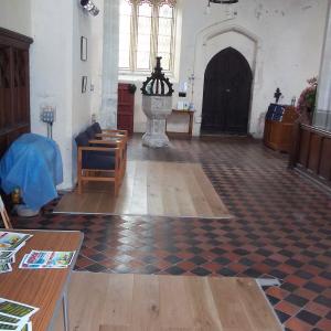2015 24 06 Saint Peters Church Moulton pews removed.
