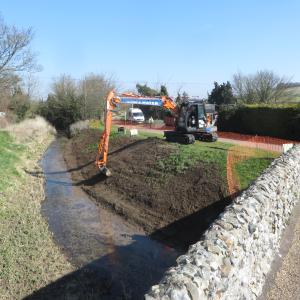 2016 21 03. Bury Lane Moulton river bank repair in progress 1